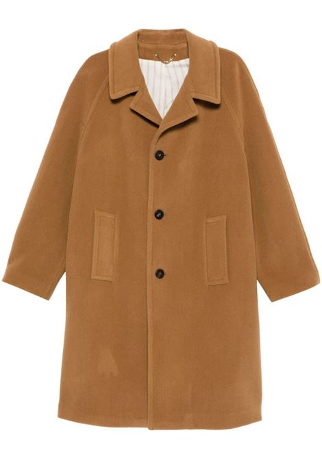 Tobacco brown single-breasted coat Golden Goose - men